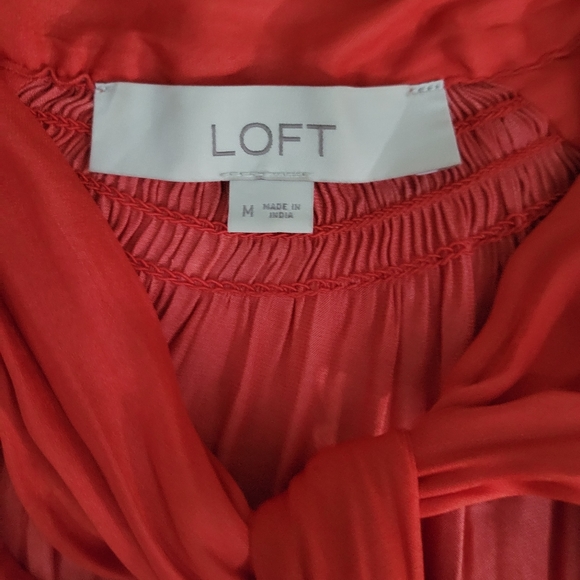 Red Dress Shirt Sleeveless LOFT - Medium - Picture 3 of 4